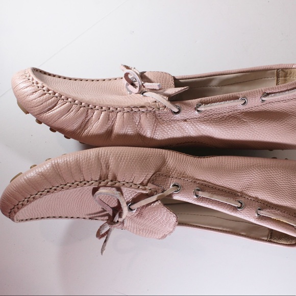 COLE HAAN Driving Loafer Moccasin Shoe Pink Leather Pink Blush 8.5 - Picture 7 of 11